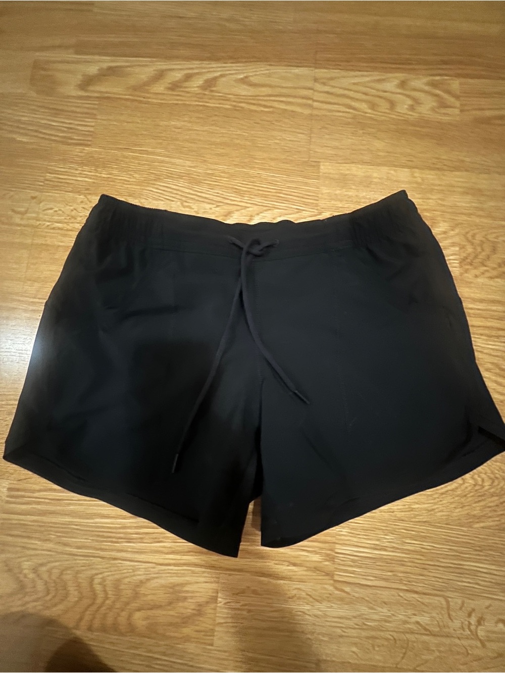 Lands' End Sport Black Women's Athletic Drawstring Shorts